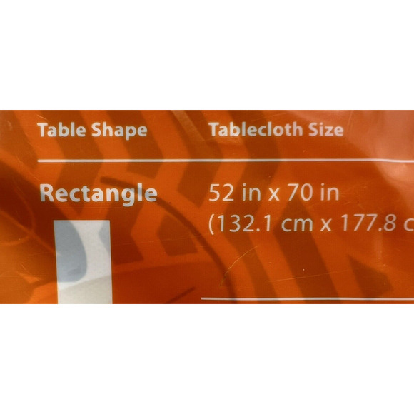 Vinyl Tablecloth 52" x 70" Rectangle Orange Teal Pumpkins Leaves Acorns - Picture 5 of 8